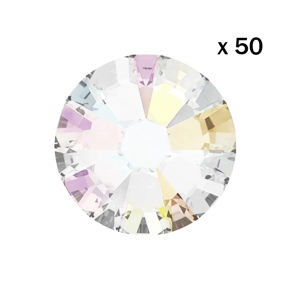 Swarovski dental rhinestones 2058 Aurora Boreal Crystal (50 pieces)