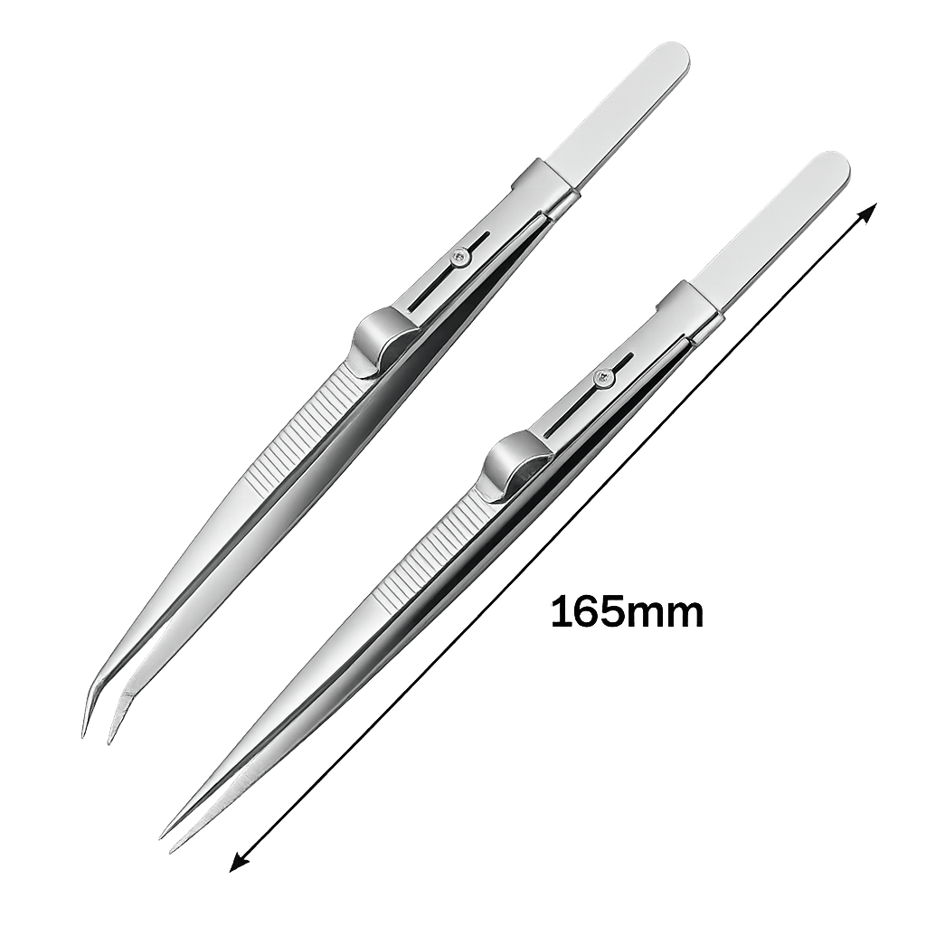 Precision Dental Tweezers Set – Dual Tweezers with Locking System