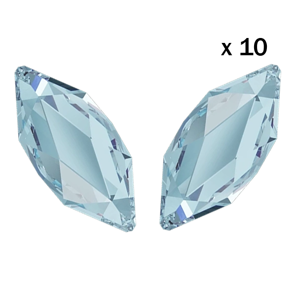 Strass dentaire Swarovski 2201 Marquise 4x1.8mm Aquamarine (10 pièces) Strass dentaire/ Tooth gems