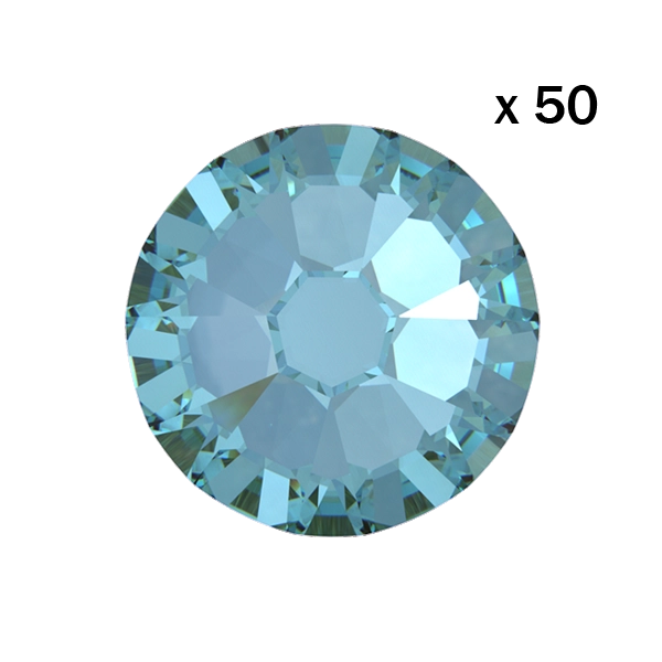 Strass dentaire Swarovski 2058 Aquamarine (50 pièces)