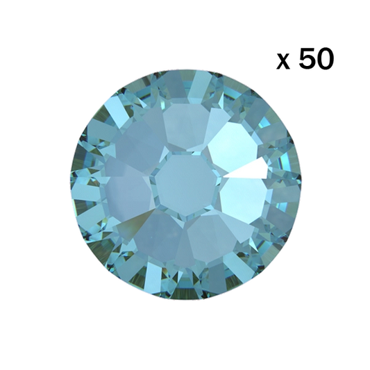 Strass dentaire Swarovski 2058 Aquamarine (50 pièces)