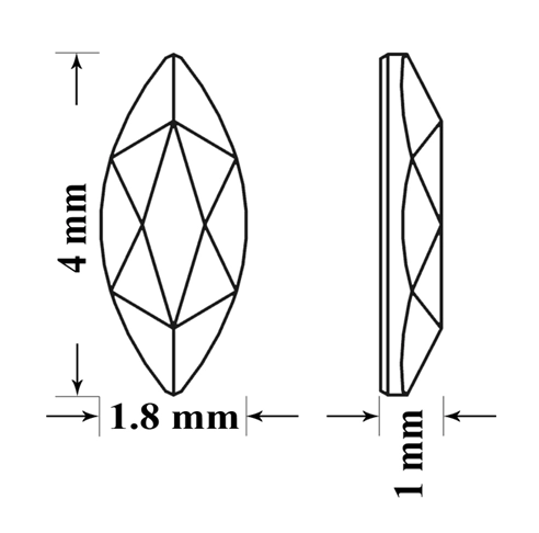 Strass dentaire Swarovski Marquise Cristal (10 pièces) — vue détail — tooth gem