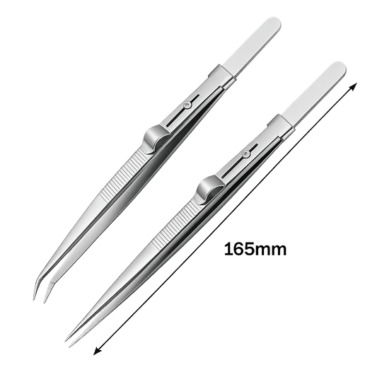 Precision Dental Tweezers Set – Dual Tweezers with Locking System